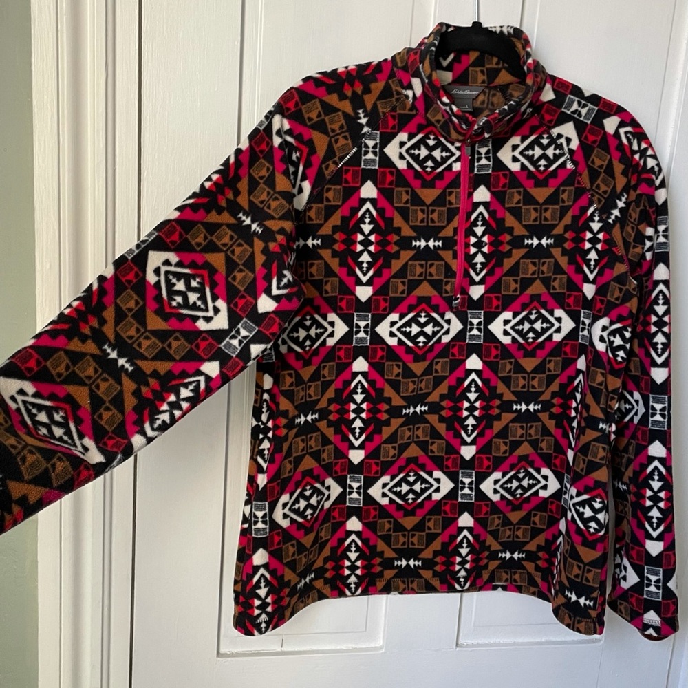 Eddie Bauer 3/4 fleece zip.